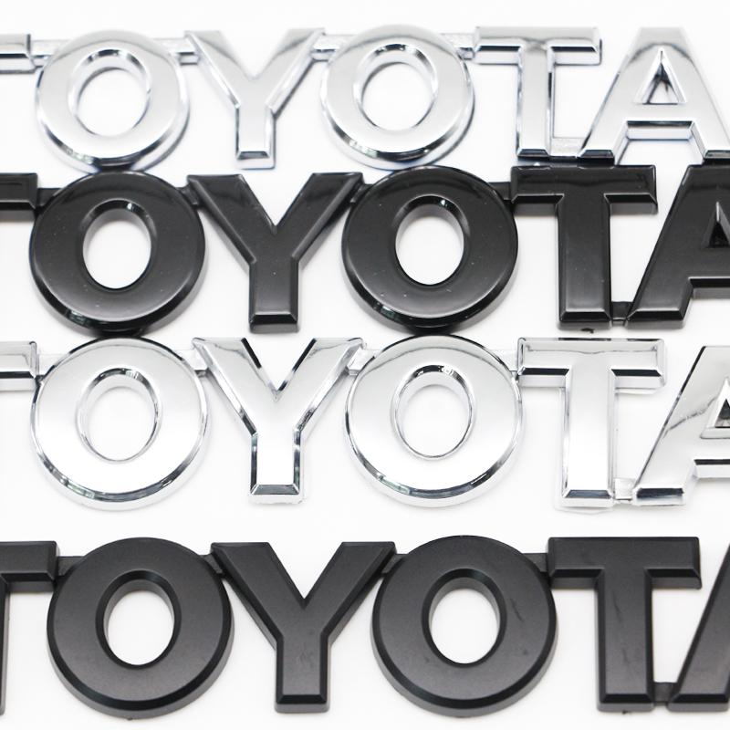 2026 Hot For Toyota Hub Caps 3D ABS Glossy Black Silver Letters Trunk Emblem Stickers Accessories Modified For Toyota Camry Priu