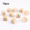 10pcs/set Wooden Business Card Holder Base, Solid Wood Desk Calendar Postcard Base, Calendar Card Note Holder, Wooden Product