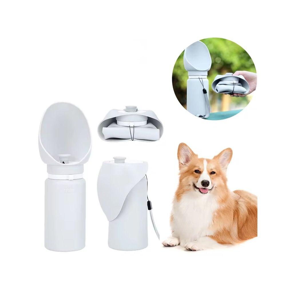 Folding Pet Water Bottle 550ml Water Dispenser Cup High Volume Pet Walking Mug  Travel