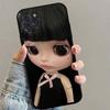 Dark Cute Girl Doll  Black Matte Phone Case For iphone 17 Air 16 15 14 13 12 11 Pro Max Plus Back Cover TPU Soft Case
