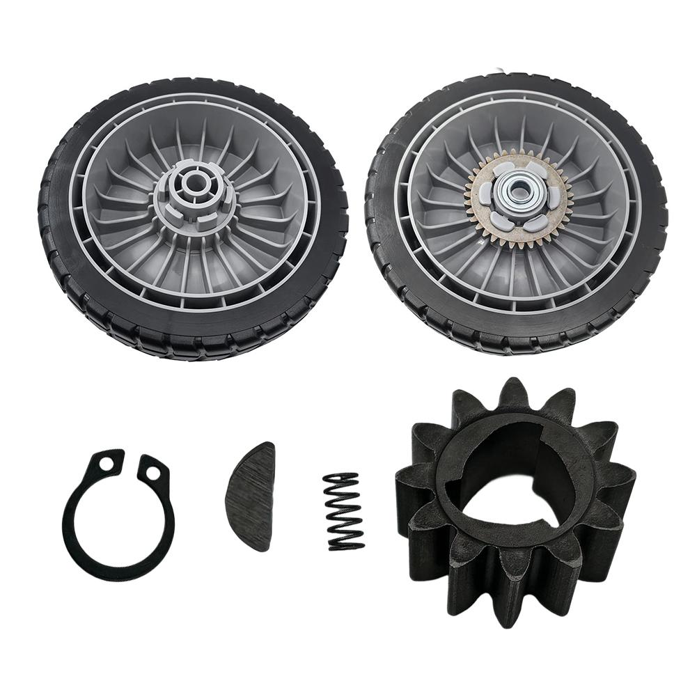 For Honda Compatible Lawn Mower Wheels for HRR216 HRS216 HRT216 8 Inch Diameter 2 Inch Wide with Gear and Clip Set