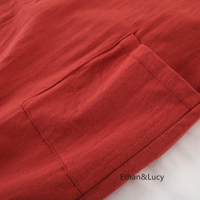 Ramie Cotton Long-Sleeve Bathrobe Nightgown