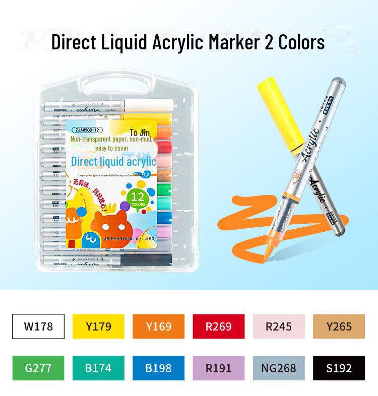 Набор акриловых водостойких маркеров Zhijin с мягким наконечником для граффити и рисования своими руками