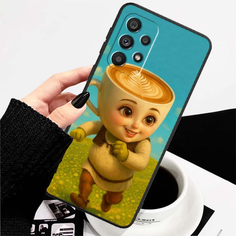 Tung Tung Tung Узор Сахур Для Samsung A73 A72 A71 A55 A54 A53 A52 A51 A13 A22 A16 A15 A12 A14 A26 A07 5G Черный Чехол для Телефона