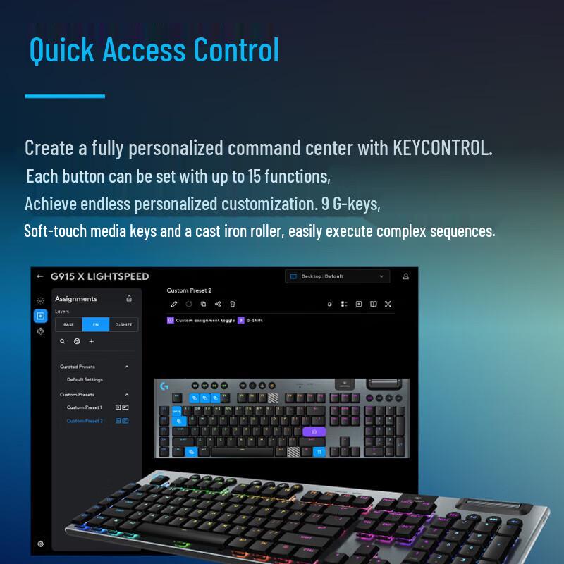 Logitech G915 X LIGHTSPEED Wireless RGB Mechanical Gaming Keyboard