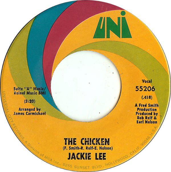 7-дюймовая пластинка JACKIE LEE - The Chicken / I Love You 55206 UNI Records 1970 US Соул/Фанк Б/У