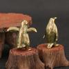 Charming Little Penguin Brass Ornament: Cute Tea Pet Decoration & Collectible Copper Sculpture