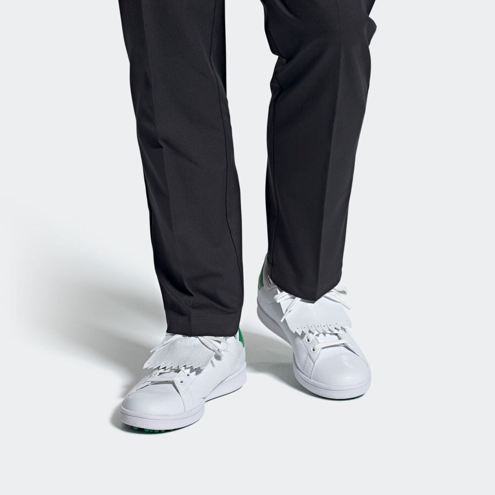 adidas Мужские кроссовки для гольфа Stan Smith Primegreen без шипов Облачно-белый Зеленый Q46252