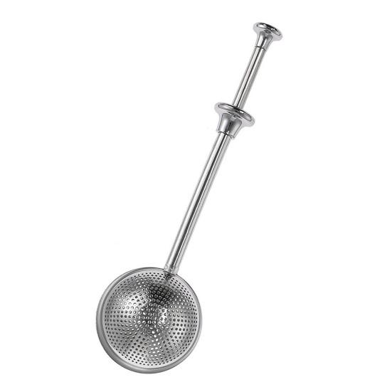 Stainless Steel Tea Strainer One Handed Operation Ball Shape Tea Filter Dual-Function Quick Sifting Flour Sifter for Baking Cakes And Spices