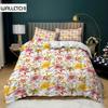 Маленький свежий пододеяльник комплект постельного белья в стиле «Сад» с красными, желтыми цветами и зелеными листьями подростковый пододеяльник из полиэстера размера «king size»