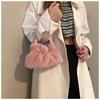 Furry Bag Women's Large-capacity New Fashion Shoulder Bag, Furry High-end Autumn Pleated Cloud Bag