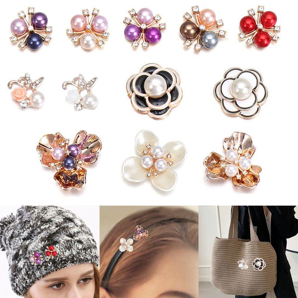 Clothing Garment Decorative Sparkling Crystal Scrapbooking Pearl Rhinestone Sewing Button