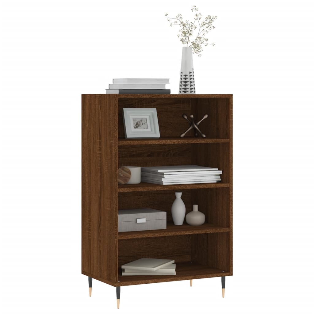 Highboard in Brown Oak Look 57 x 35 x 90 cm Engineered Wood