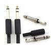4pcs 6.35mm 6.5 Stereo 3 Pole / Mono 2Pole Male Jack Plug 6.35mm Connector Amplifier Microphone Solder 6.35 Plug 6.5mm Audio