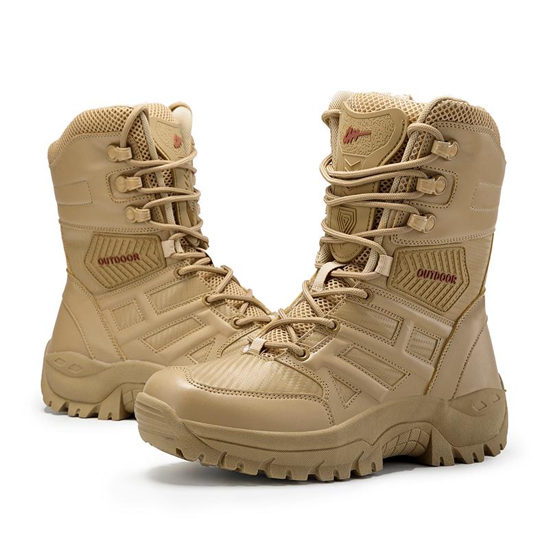 39-47 Men's Boots Desert Military Boots Ankle Outdoor Work Boots Male Non Slip Hiking Climbing Shoes