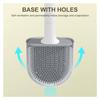 Wall Mounted Toilet Brush Silicone Flat Brush Head Toilet Brush Cleaner Brush Set Toilet Cleaning Brush Bathroom 1PC