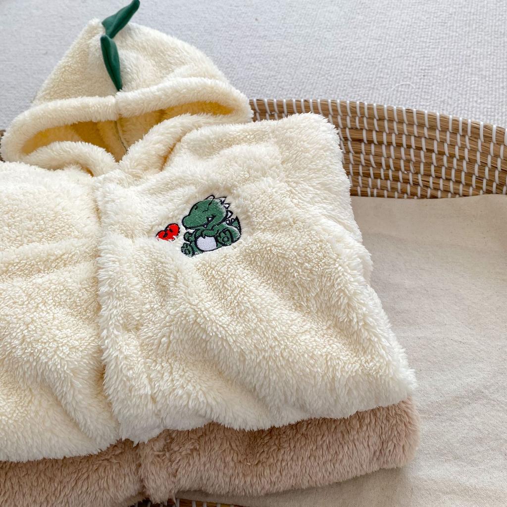 Cartoon Baby Romper Cute Dinosaur Bear Girls Onesie Cotton Hooded Long Sleeve Boys Bodysuit Autumn Winter Newborn Clothes