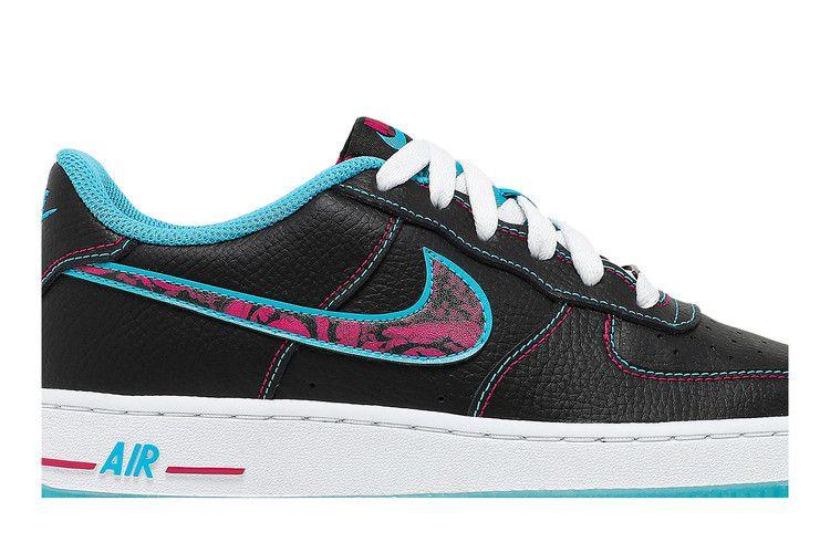 Kids' Sneakers Nike Air Force 1 LV8 1 Miami Nights (GS) Black/Fireberry-Light Blue Fury