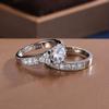 2 шт./комплект изысканные кольца из кристаллов циркония для женщин серебряного цвета модные обручальные кольца ювелирные изделия для пары