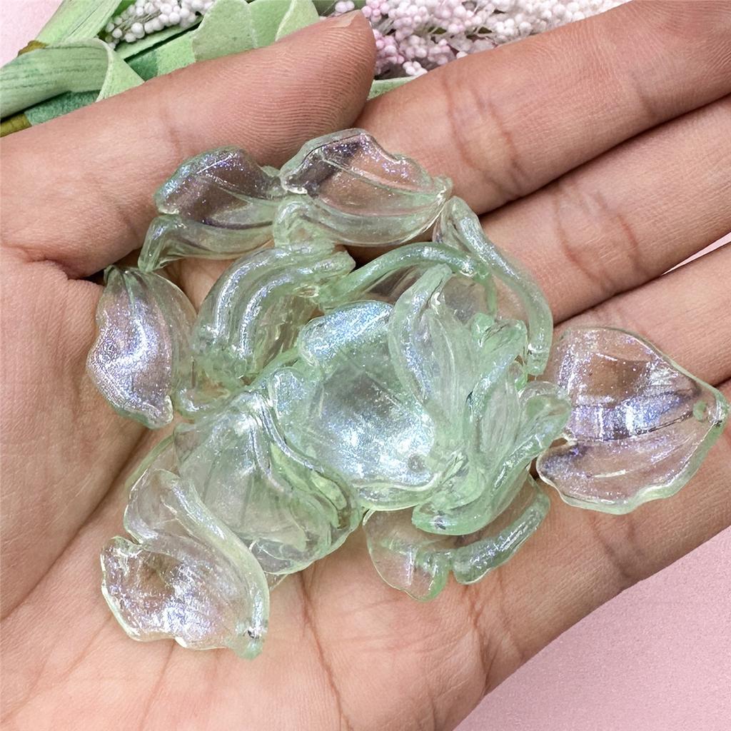 Pendant Keychain DIY Beads Creative Making Material Shiny Accessories 20Pcs Large Petal Jewelry 20.6*22.9mm Earrings Acrylic