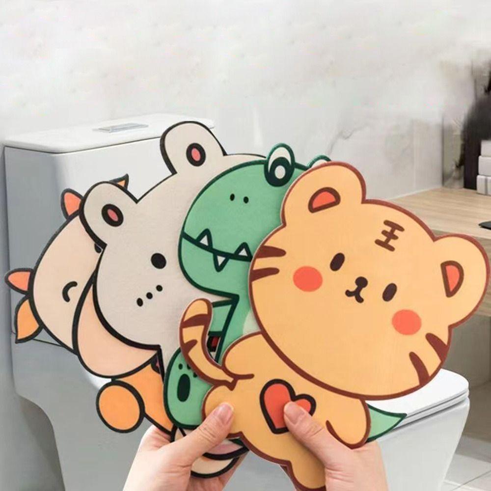 Самоклеящиеся наклейки для туалета, дезодоранта, мультяшные животные, туалетные наклейки для ароматерапии, ванная комната