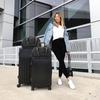 Large black sports travel bag, hand luggage, training bag