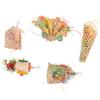 5Pcs Bird Shredder Toys Interesting Safe Hanging Foraging Chewing Toys with Metal Hooks for Travel