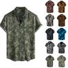 Men's Short Sleeved Shirt, Daily Fashion Printed Button Top, Chest Pocket Cardigan
