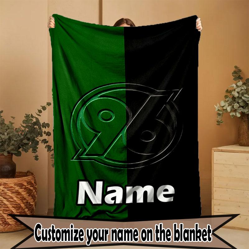 Custom Name Personalized Hannover 96 Football Print Blanket, Home Decor, Bedroom, Sofa, Camping, Couch, Gifts for Birthday Christmas