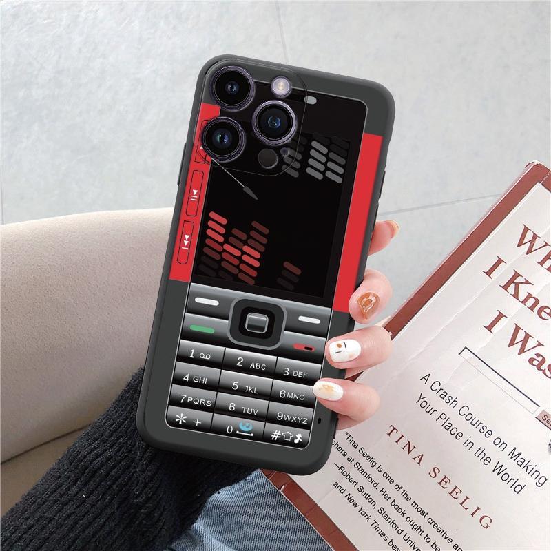 Чехлы для телефонов для iPhone 15 Pro 6 14 XS 13 Max XR 12 Mini 7 Plus X SE 8 11 Забавный ретро-телефон с камерой и рисунком Мягкий противоударный бампер из ТПУ