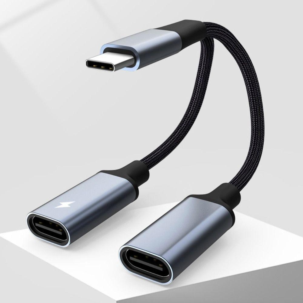 Конвертер 2-в-1 USB C в Aux аудиокабель 2-в-1 USB Type C аудиокабель для телефона/наушников