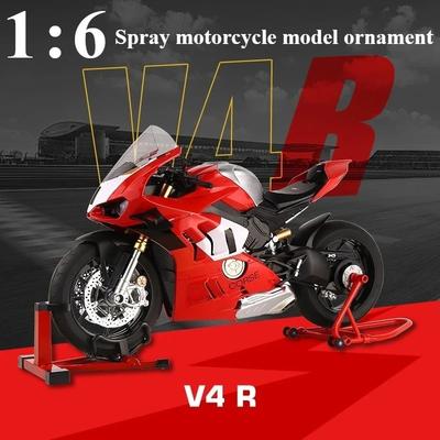 Для Ducati V4s Эффект дыма при запуске зажигания 1:6 Панигале сплав мотоцикл модель симуляции большой декоративный элемент