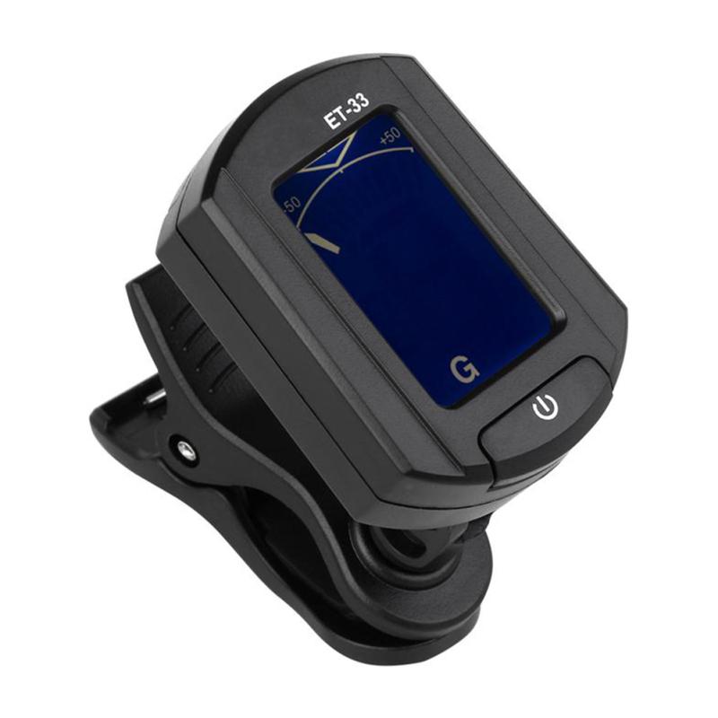 ENO ET-33 Мини-клипса для гитары тюнер Цифровой ЖК-дисплей Хроматическая гитара Бас Скрипка Гавайская гитара Хроматический бас