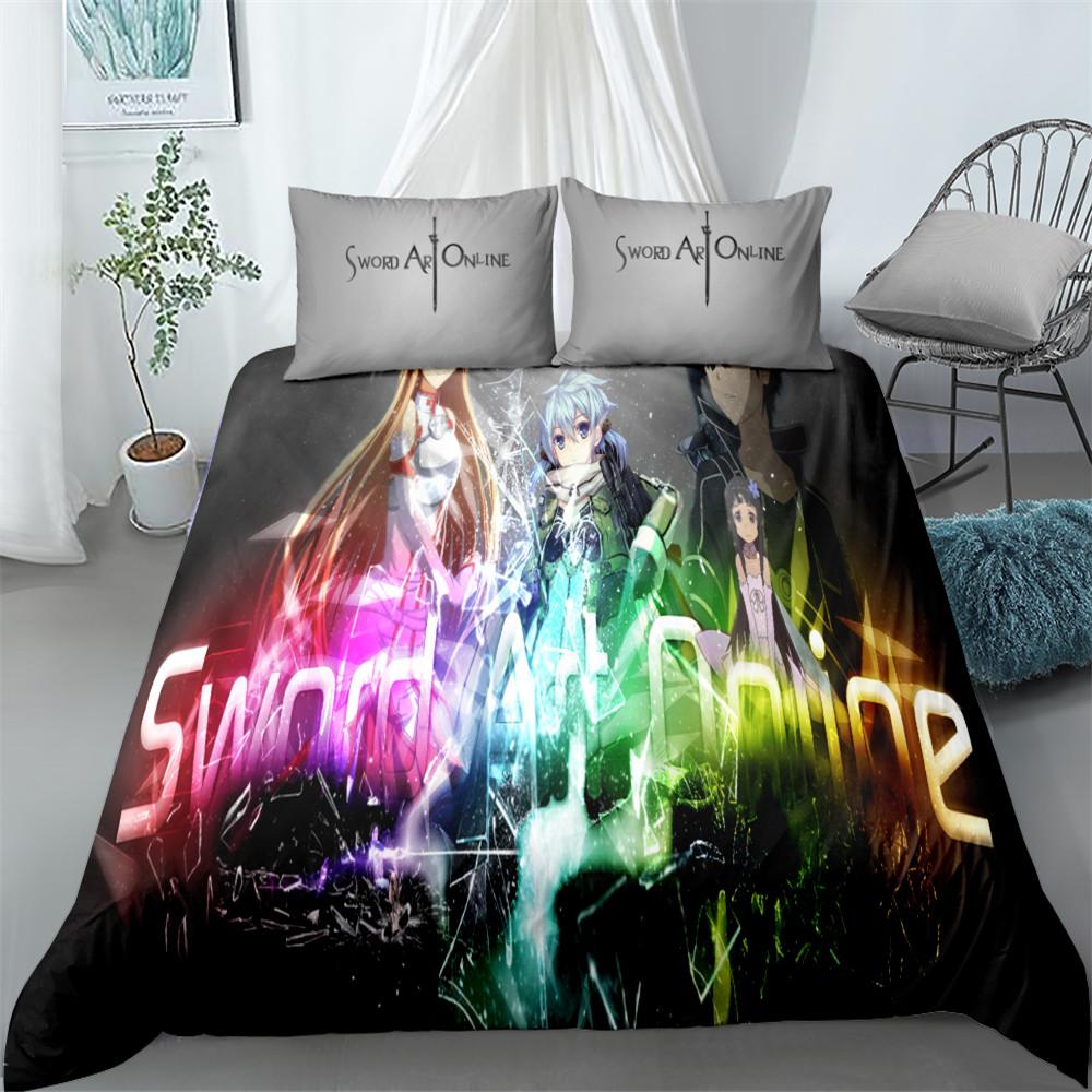 Коллекция пододеяльников с memorable игрой UK Twin Size Размер Double Size King Size US Twin Size Full Queen Size Коллекция постельного белья Sword Art