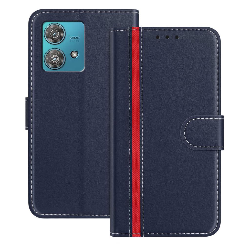 For Motorola Edge 40 Neo 5G Phone Cases Wallet Stand Color Splicing Leather Cover with Magnetic Clasp