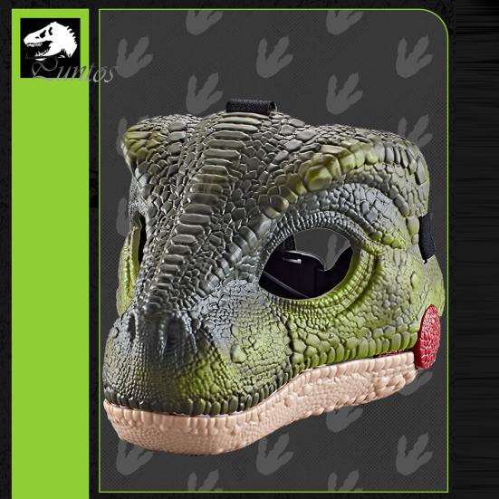 Электрический Головной Убор Головы Динозавра со Звуком Подвижным Ротом Кричащая Голова Дино Хэллоуин Костюм Партии Косплей Крышка Головы Велоцираптора Праздничные Атрибуты