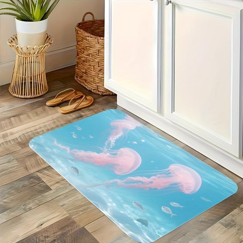 1 шт. Синий коврик для кухни с рисунком бантика, нескользящий коврик для двери, поп-дизайн, коврик для ванной, коврик для ванной, ковер для дома, для раковины, прачечной, декор