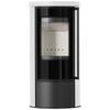 Freestanding Stove KRATKI ERIK Ø150 5.5 kW WHITE SATIN Ceramic Lid Black Close