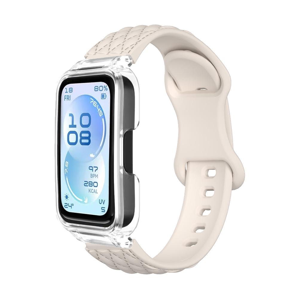 Микроволновый узор Однотонный ремешок + ПК-чехол для Huawei Band 11/11pro Мягкий силиконовый спортивный ремешок для часов для Huawei Band 11/11pro