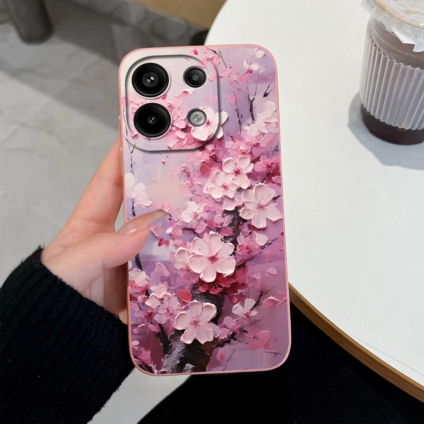 Чехол для телефона Redmi Note 13 Pro 13ProPlus, милый розовый бант, мягкий жидкий силикон, защитный корпус для камеры, для корпуса Note 13Pro+