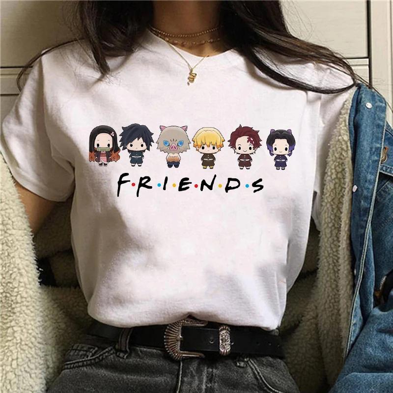 Футболка Demon Slayer Unisex Kimetsu No Yaiba Nezuko Футболка feUnisex Tanjirou Kamado Graphic Tee Shirt Японская аниме-футболка Unisexga