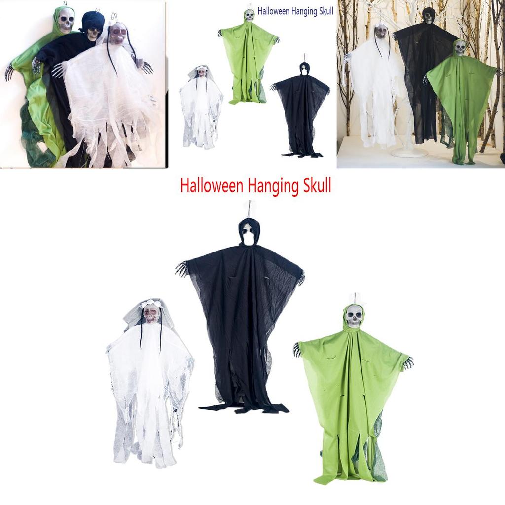 Жуткий Хэллоуинский Подвесной Призрак Череп С Реалистичным Жутким Лицом И Марлей