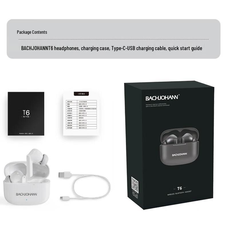 Bach Johann T6 Smart Noise-Cancelling True Wireless Earbuds