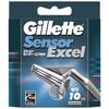 Сменные лезвия для бритвы Gillette Sensor Excel, упаковка 10 шт. для мужчин, для бритья, удаления волос