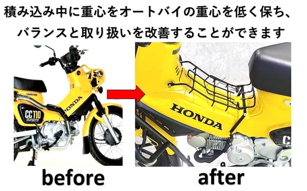 Center Carrier Kit for Honda Super Cub 50/110 and Cross Cub 50/110, Black Painted, Aftermarket Part