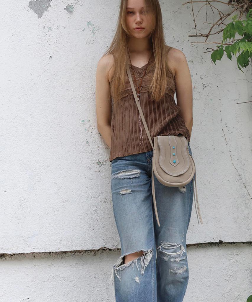 Camateclub Koko Western Bag - Gray Handmade, Native American, Western