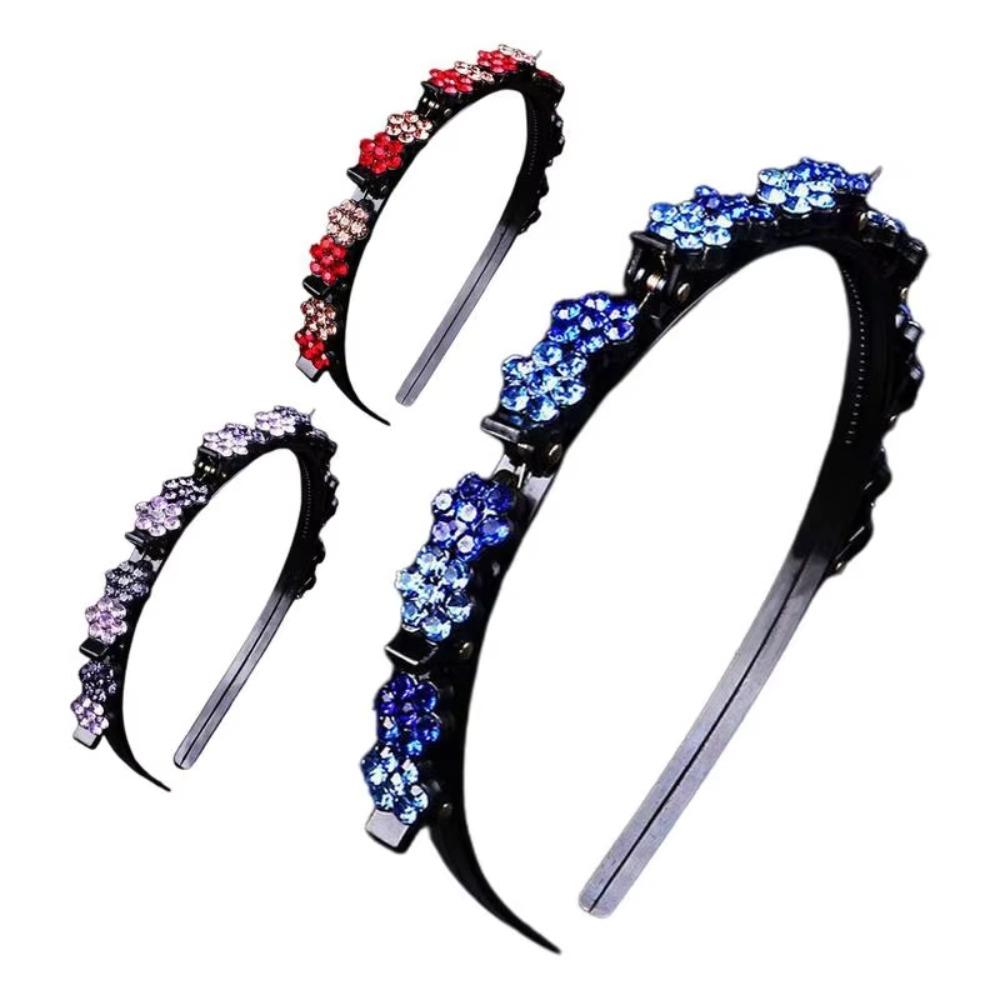 Обруч для волос с челкой в виде цветка сливы и стразами, элегантный блестящий цветок, четыре сезона