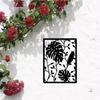 Лист Железное Настенное Искусство Черепаха Бамбук Декор Подвесная Силуэтная Скульптура Прямоугольная Рамка Знак Дом Гостиная Сад Черный 15.7x12 Дюймов