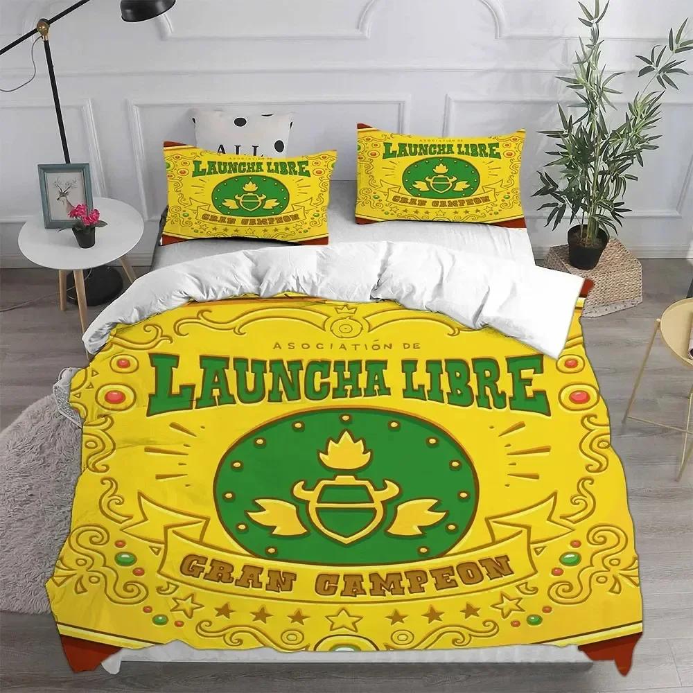 Игровой Постельное белье с принтом Burrito Bison Launcha Libre Пододеяльник Наволочка Комплект постельного белья Льняная простыня Покрывало для одеяла Размеры: Полный, Queen, King