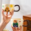 Household Suit with Handheld Ceramic Cup Bear Cute Animal Mug Simple Set of Girls Couple Water Cup Gift